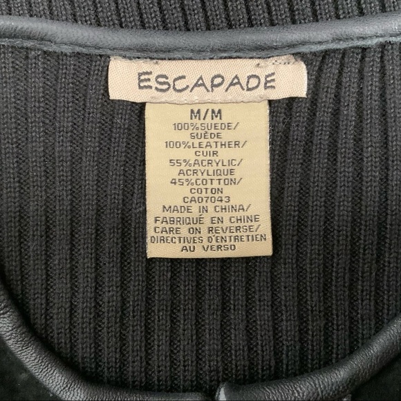 ESCAPADE leather‎ suede and silk gorgeous jacket. - Picture 9 of 14